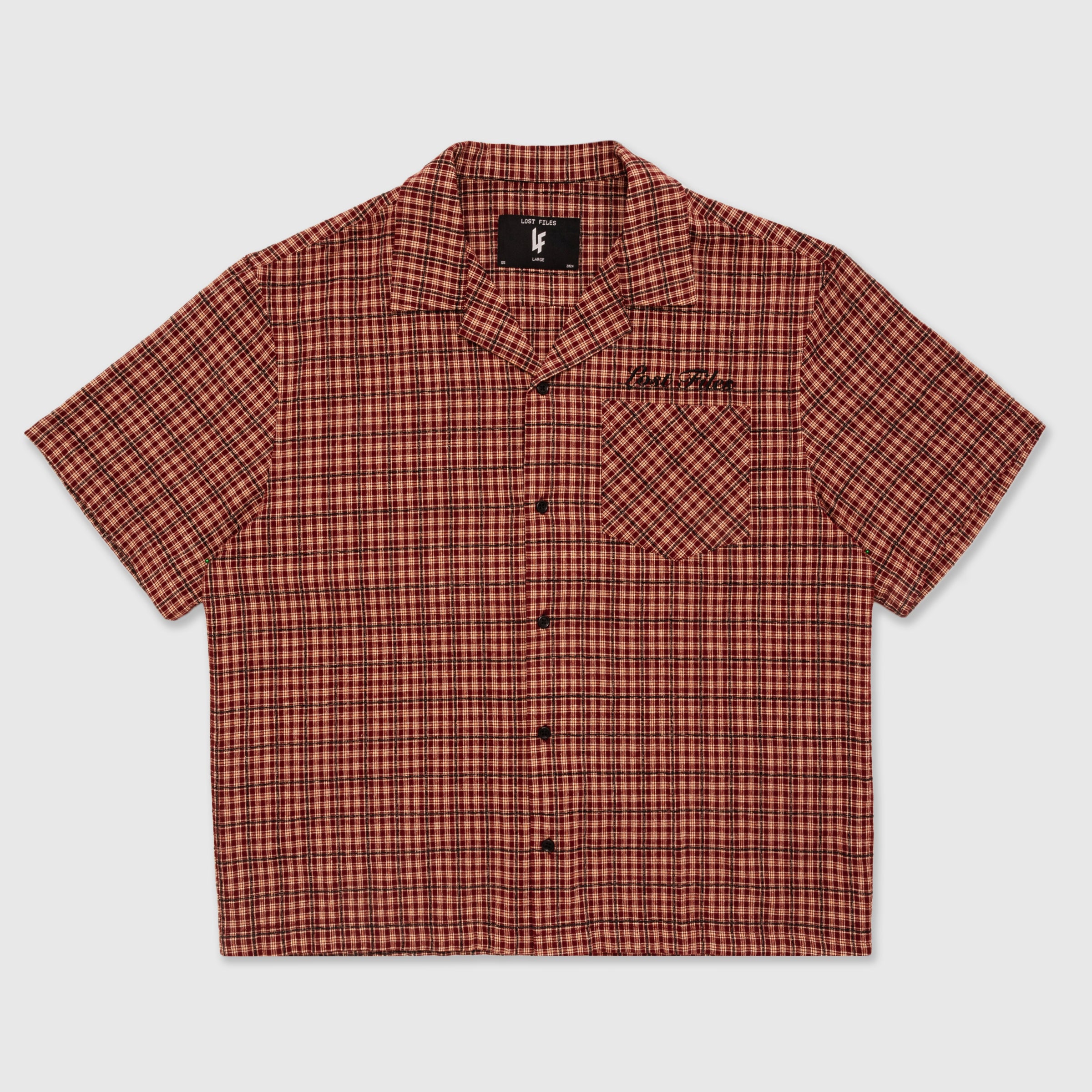 Burgundy Plaid Button Up Shirt