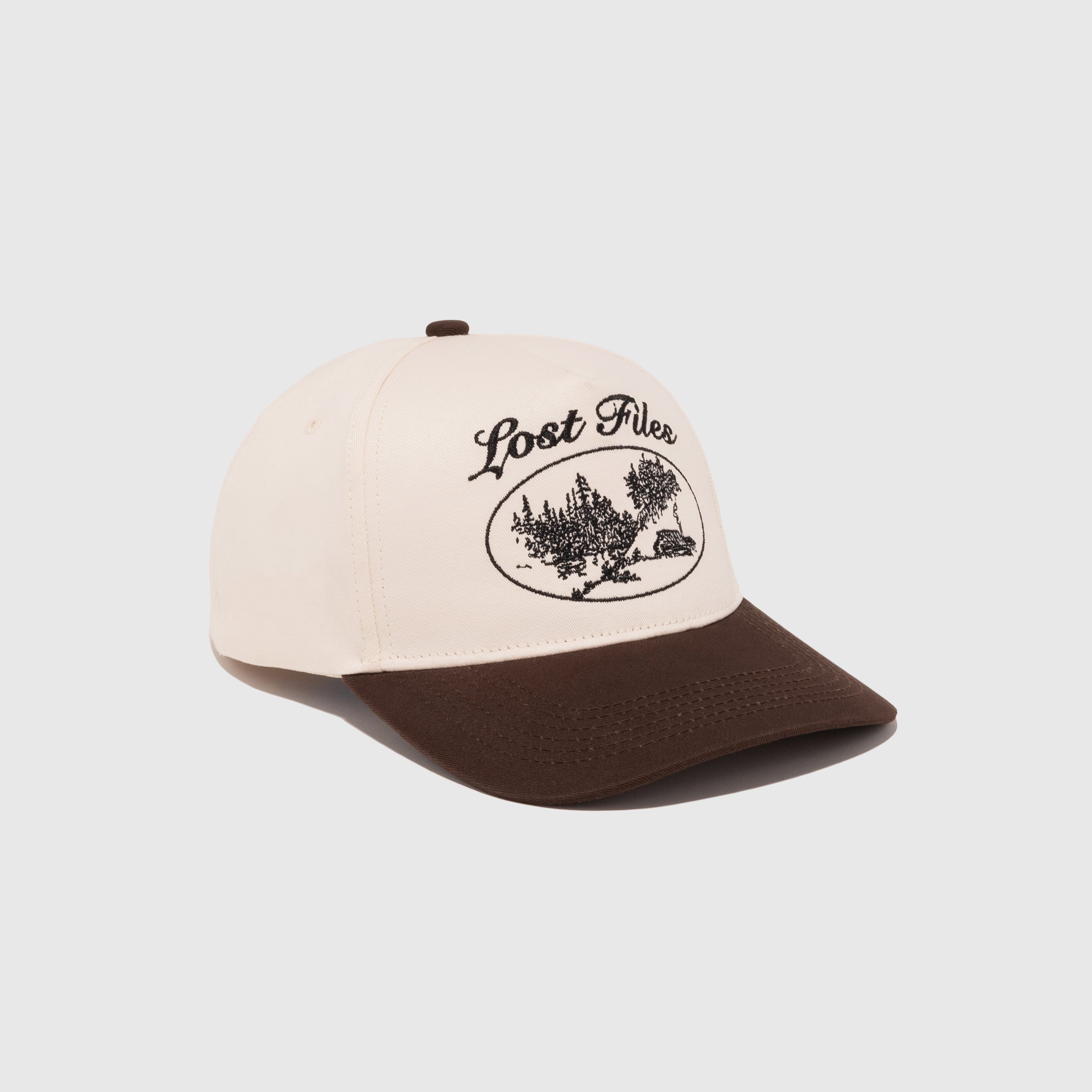 Cabin Scene A-Frame Hat - Cream
