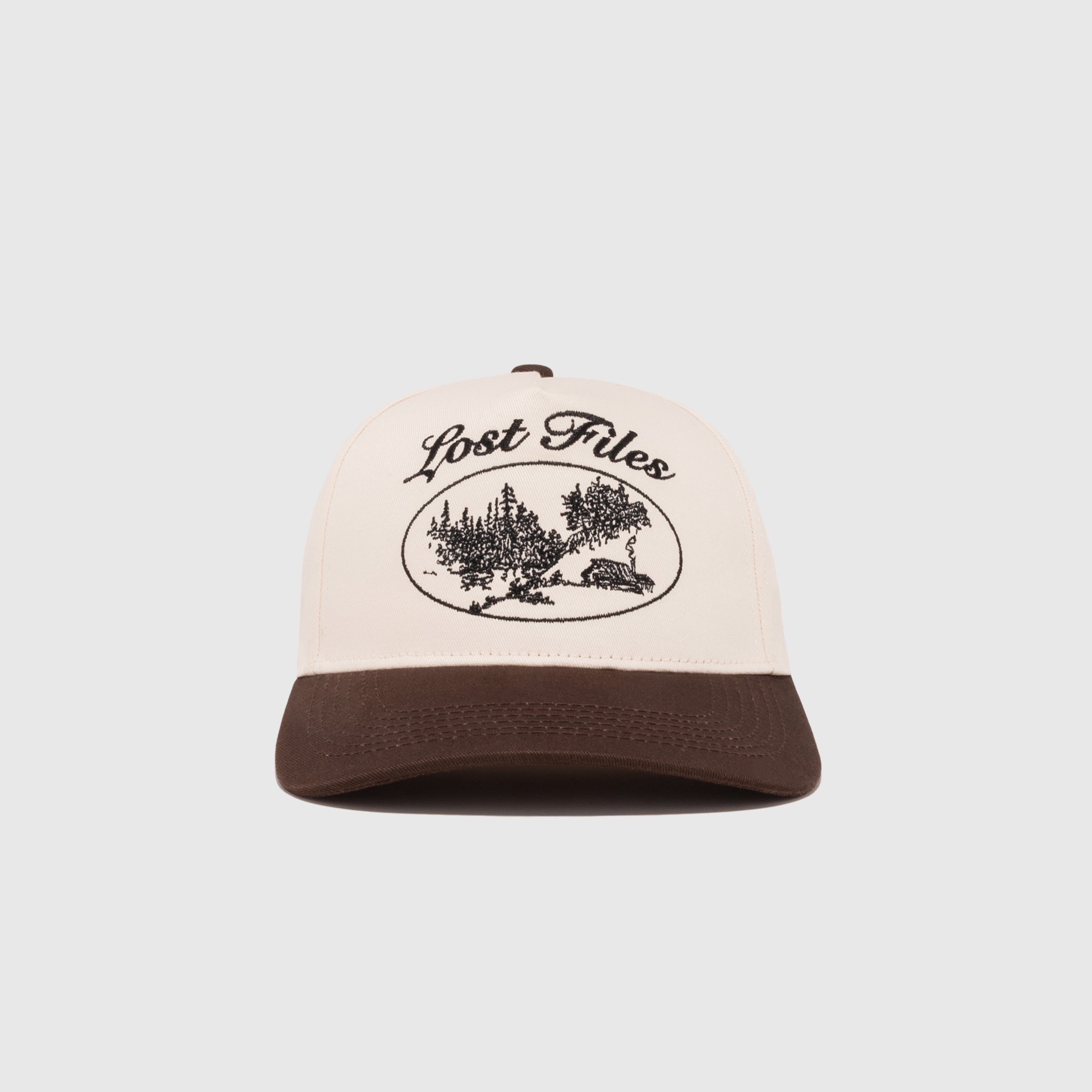 Cabin Scene A-Frame Hat - Cream