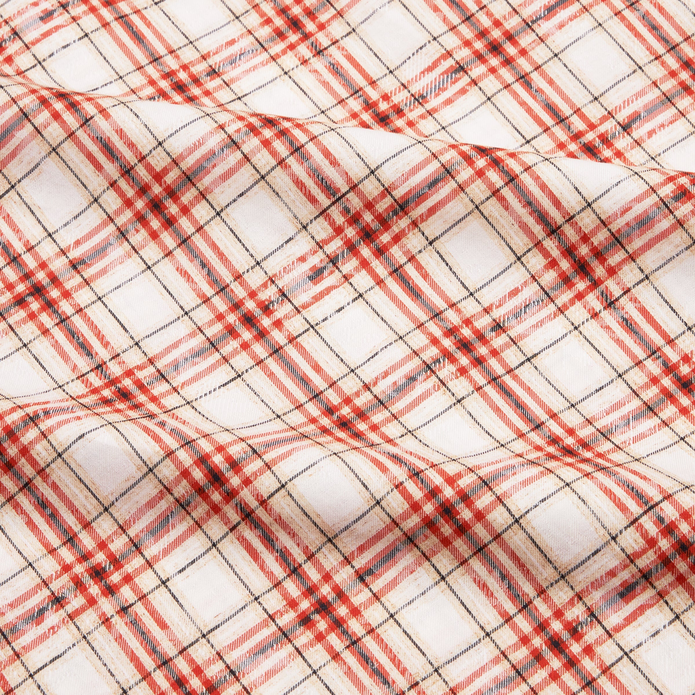 Orange Plaid Button Up Shirt