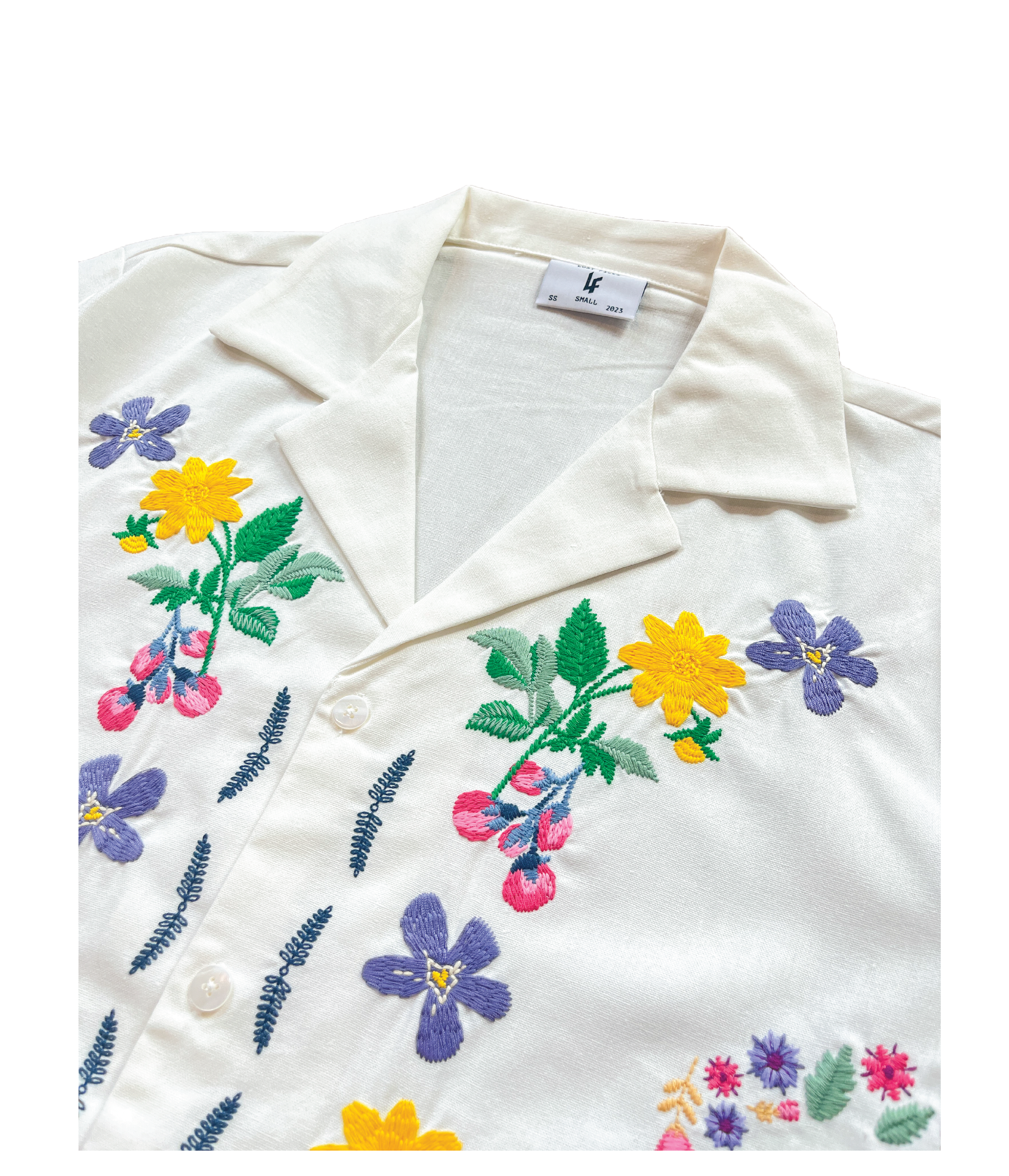 Floral Embroidered Button-up Shirt