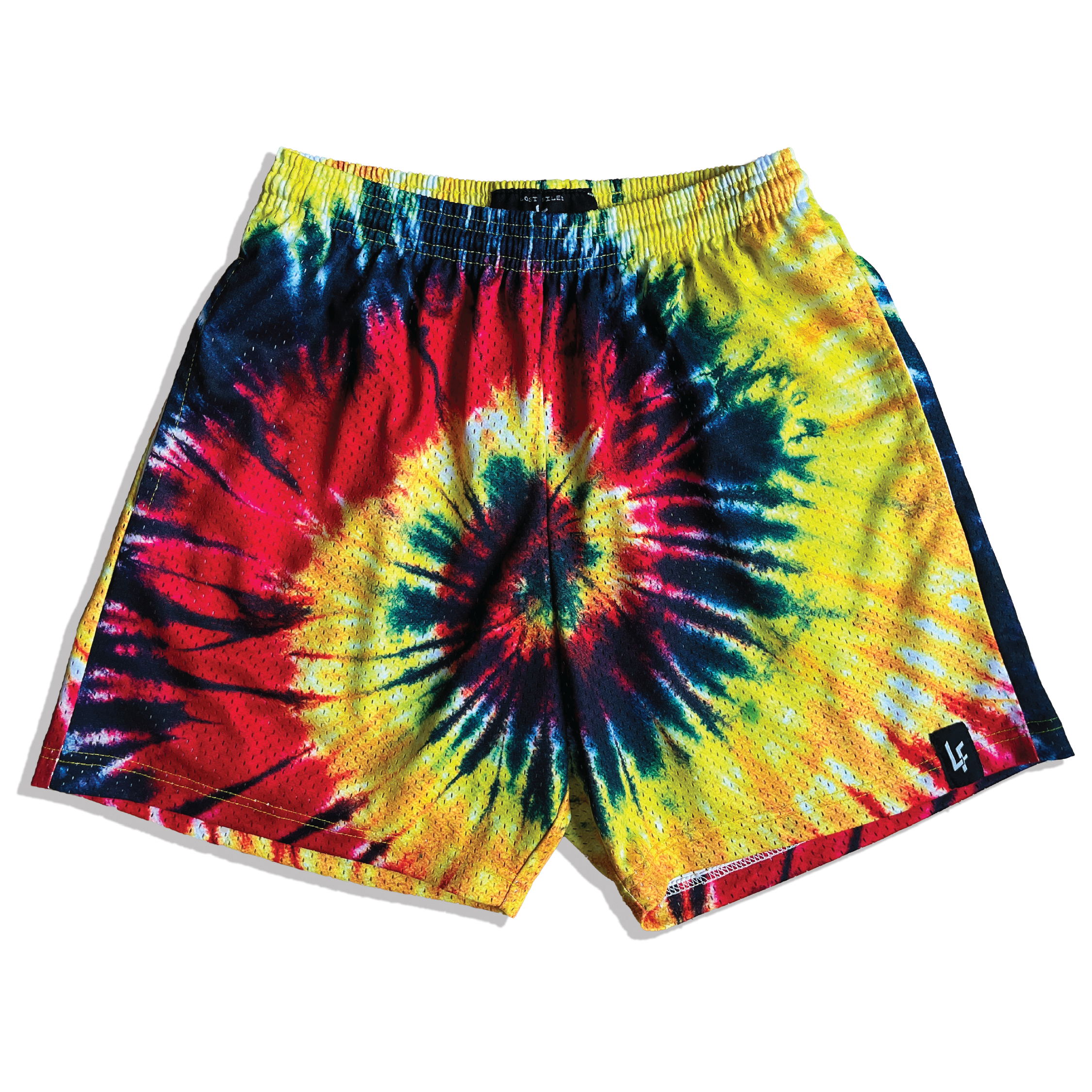 Yellow/Red/Black Tie Dye Shorts