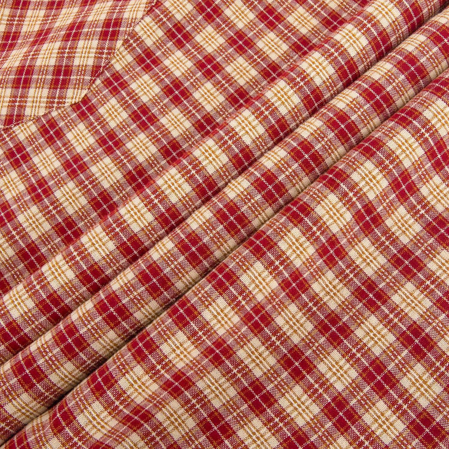 Red/Tan Plaid Button Up Shirt