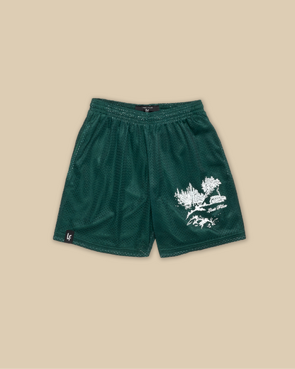 Cabin Scene Basic Shorts - Green