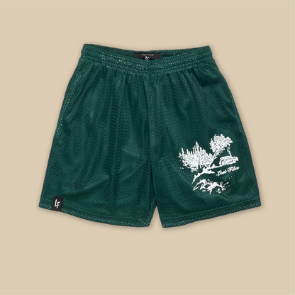 Cabin Scene Basic Shorts - Green