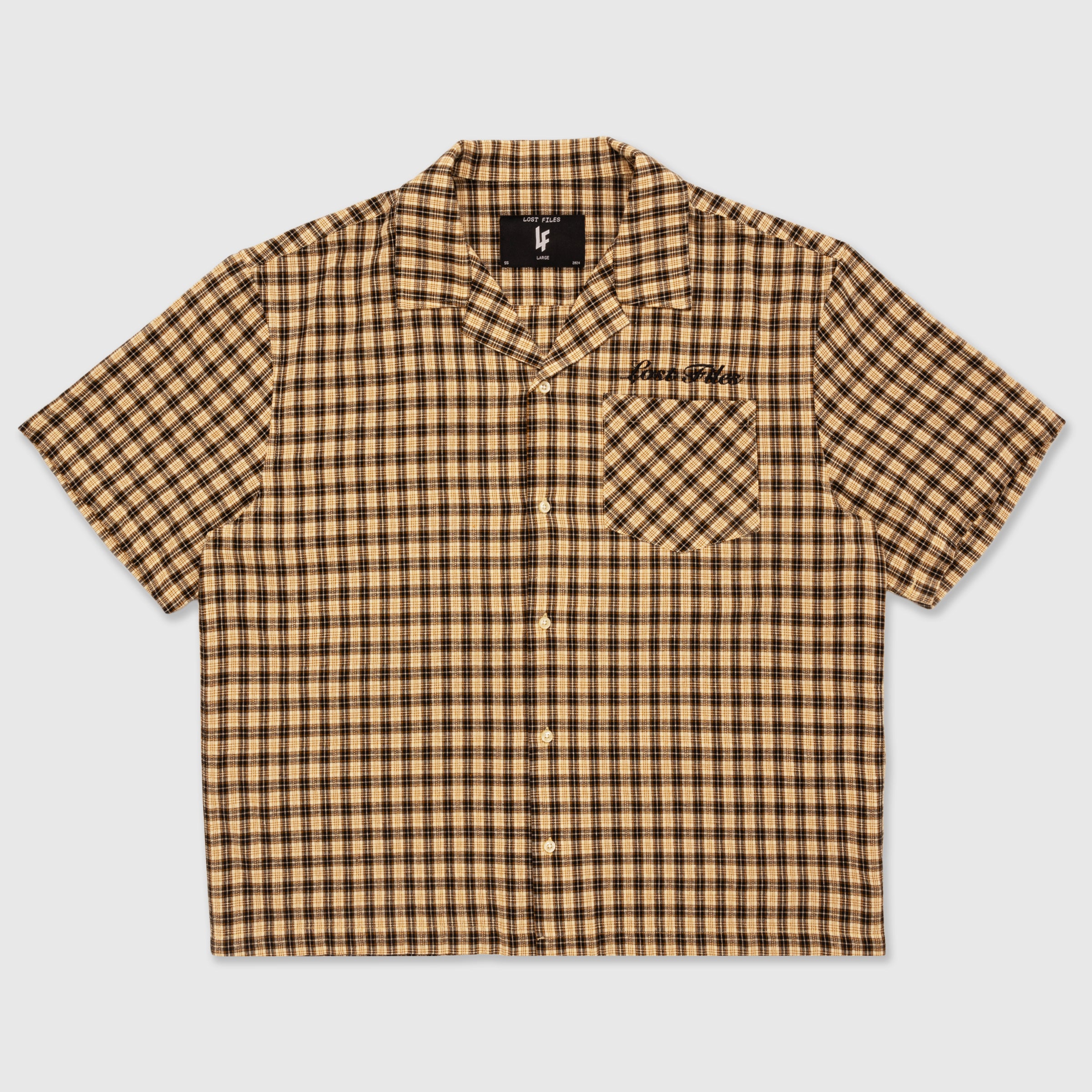 Black/Tan Plaid Button Up Shirt