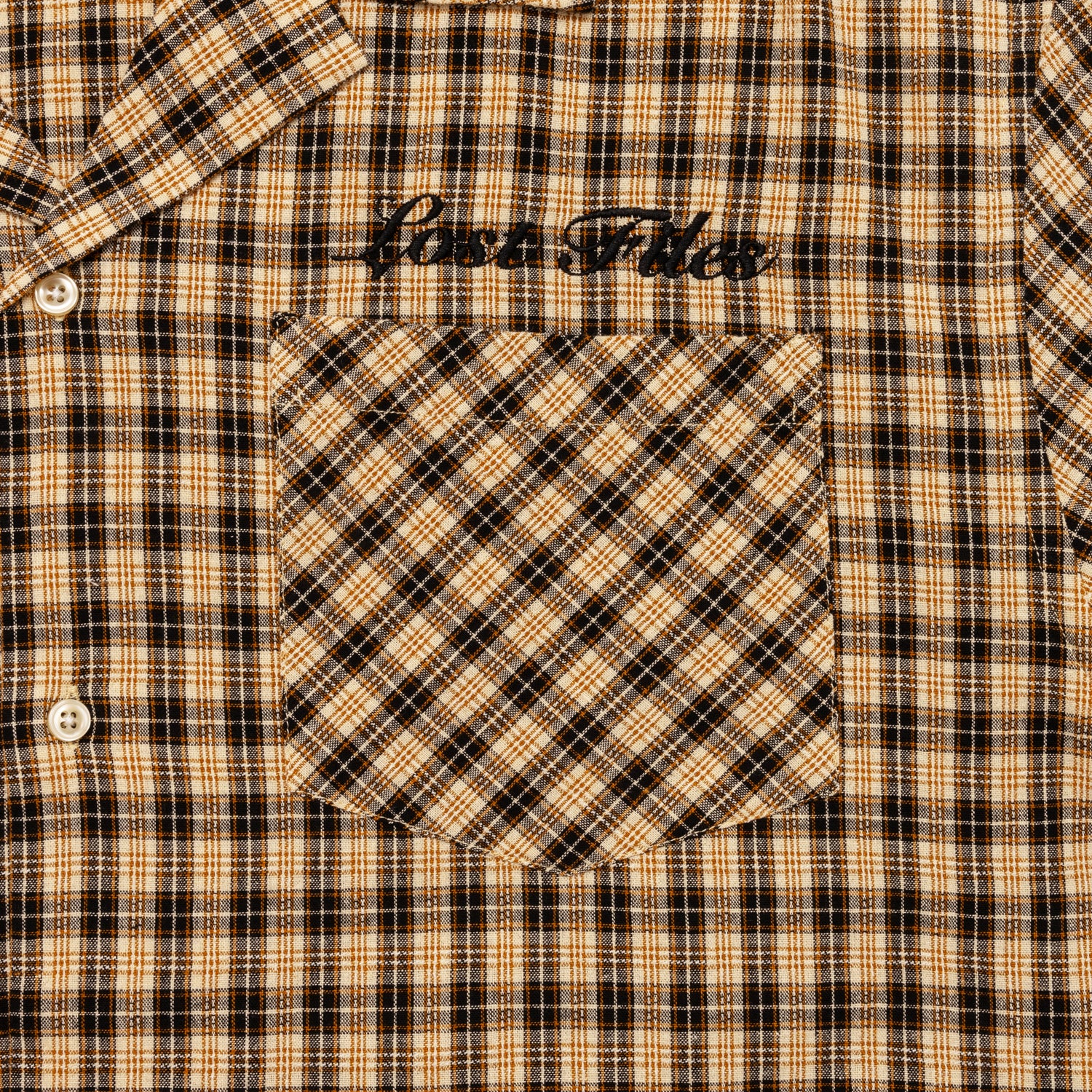 Black/Tan Plaid Button Up Shirt