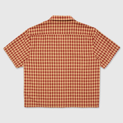 Red/Tan Plaid Button Up Shirt