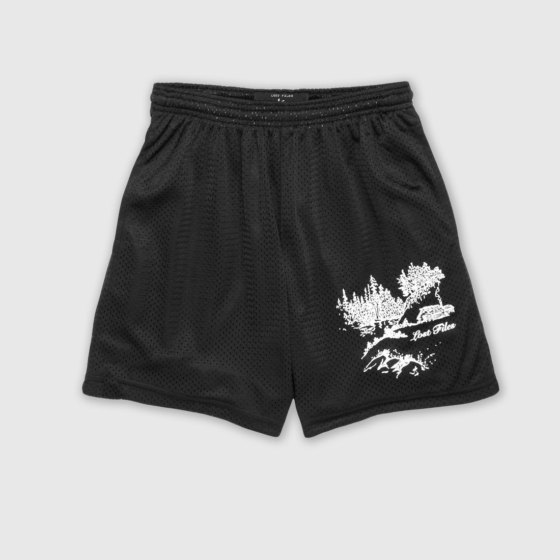 Cabin Scene Basic Shorts - Black