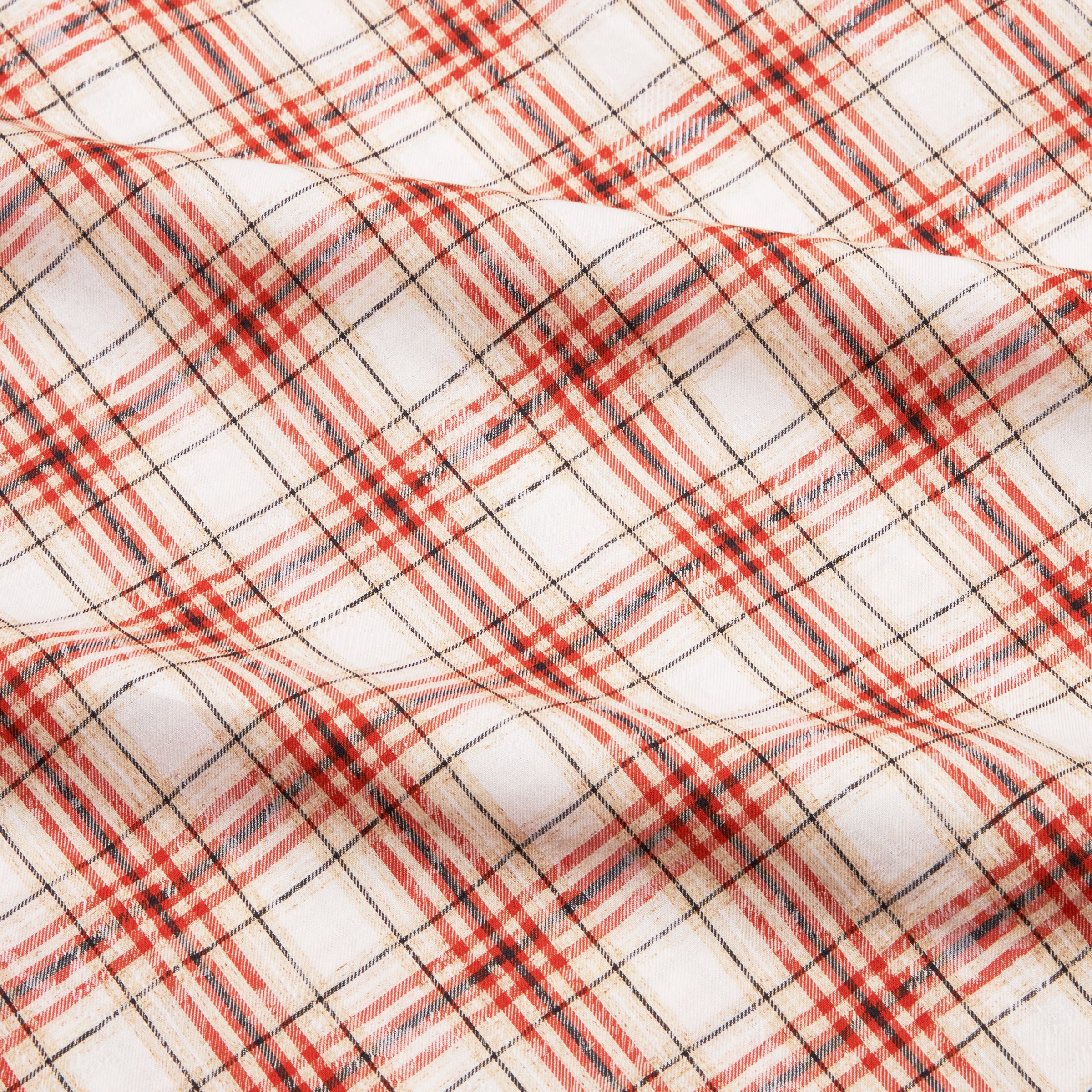 Orange Plaid Button Up Shirt