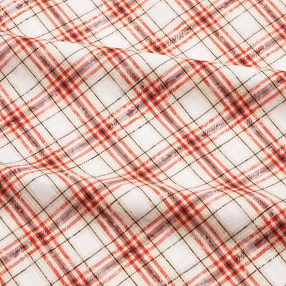 Orange Plaid Button Up Shirt