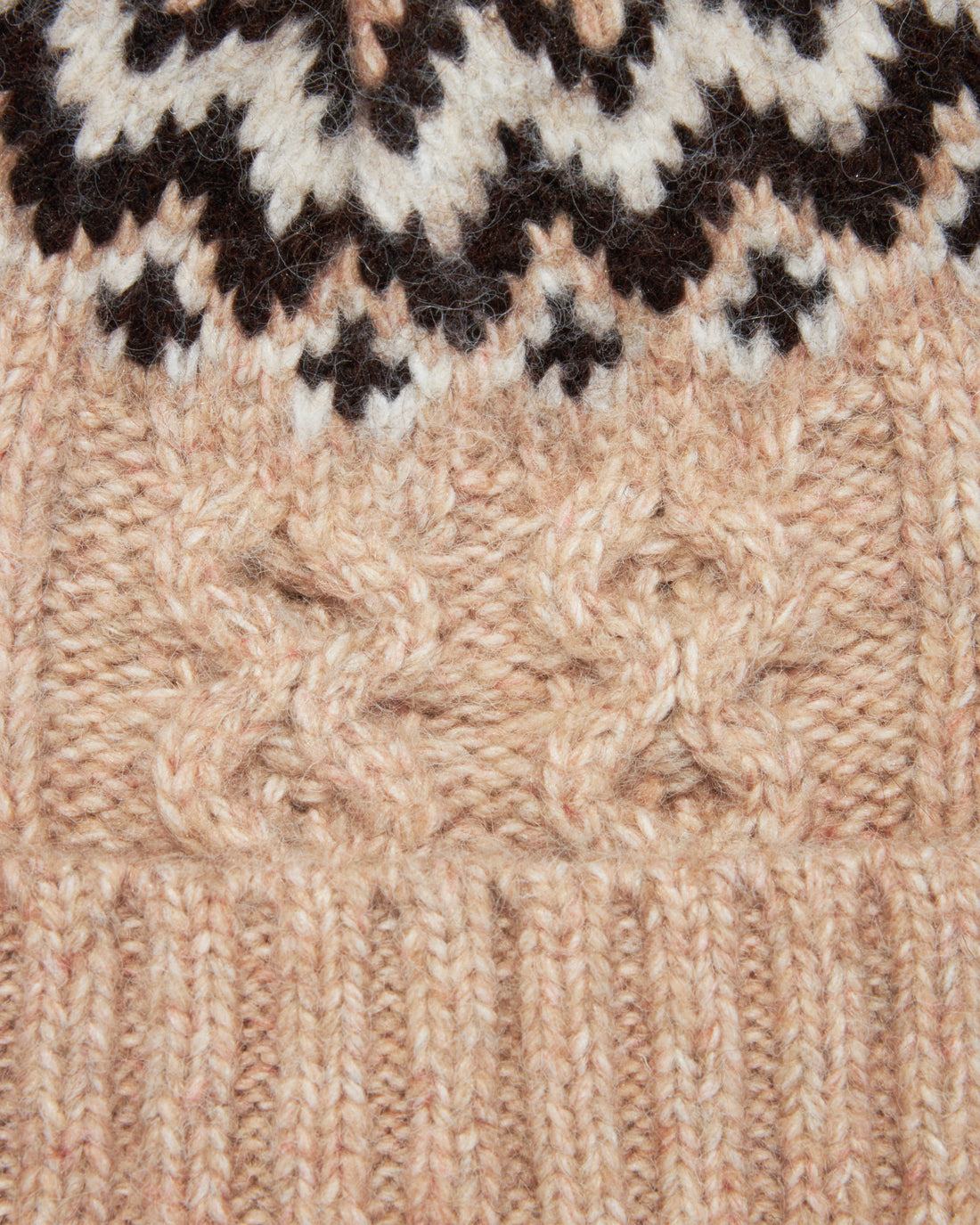 Oversized Fair Isle Wool Beanie