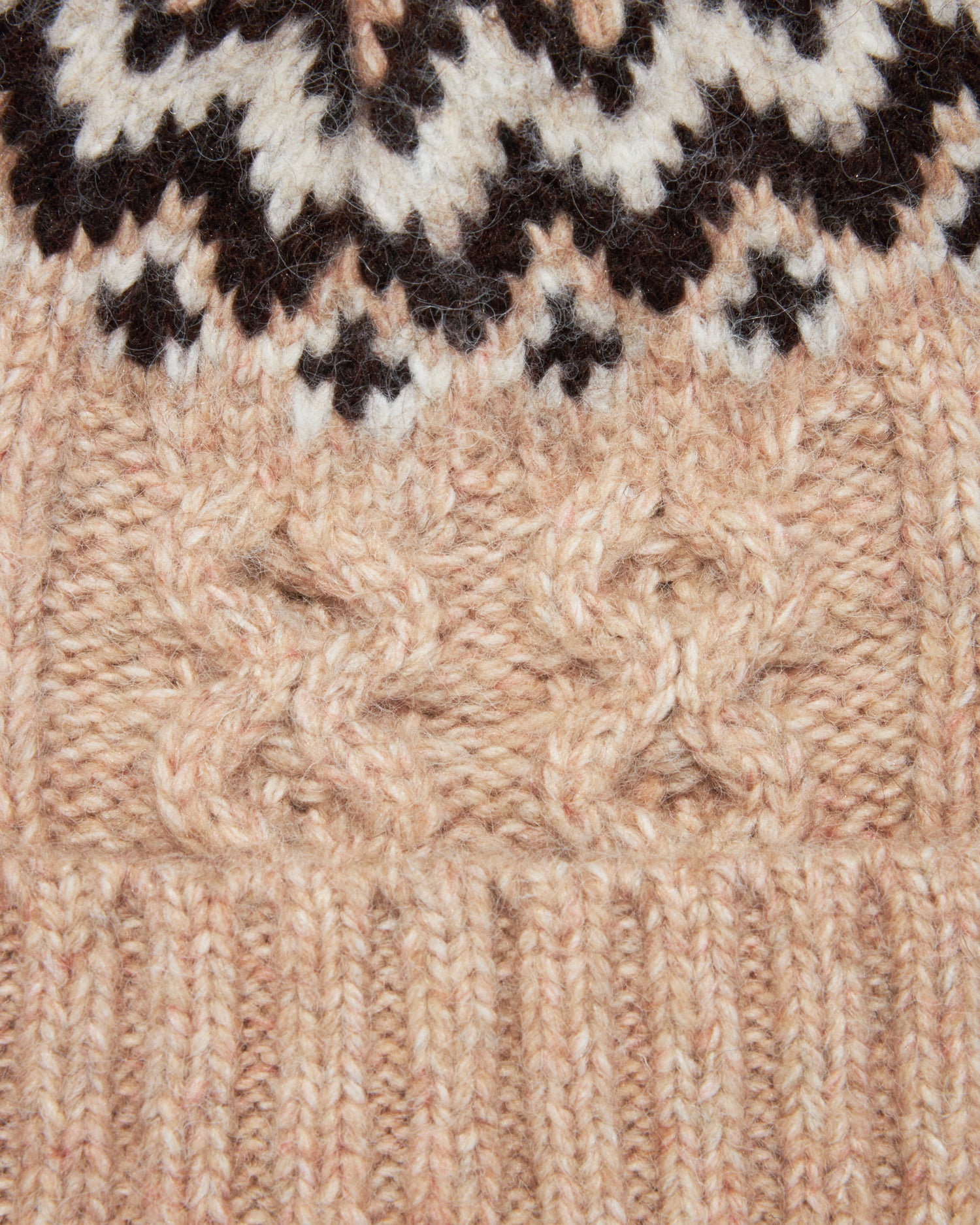 Oversized Fair Isle Wool Beanie