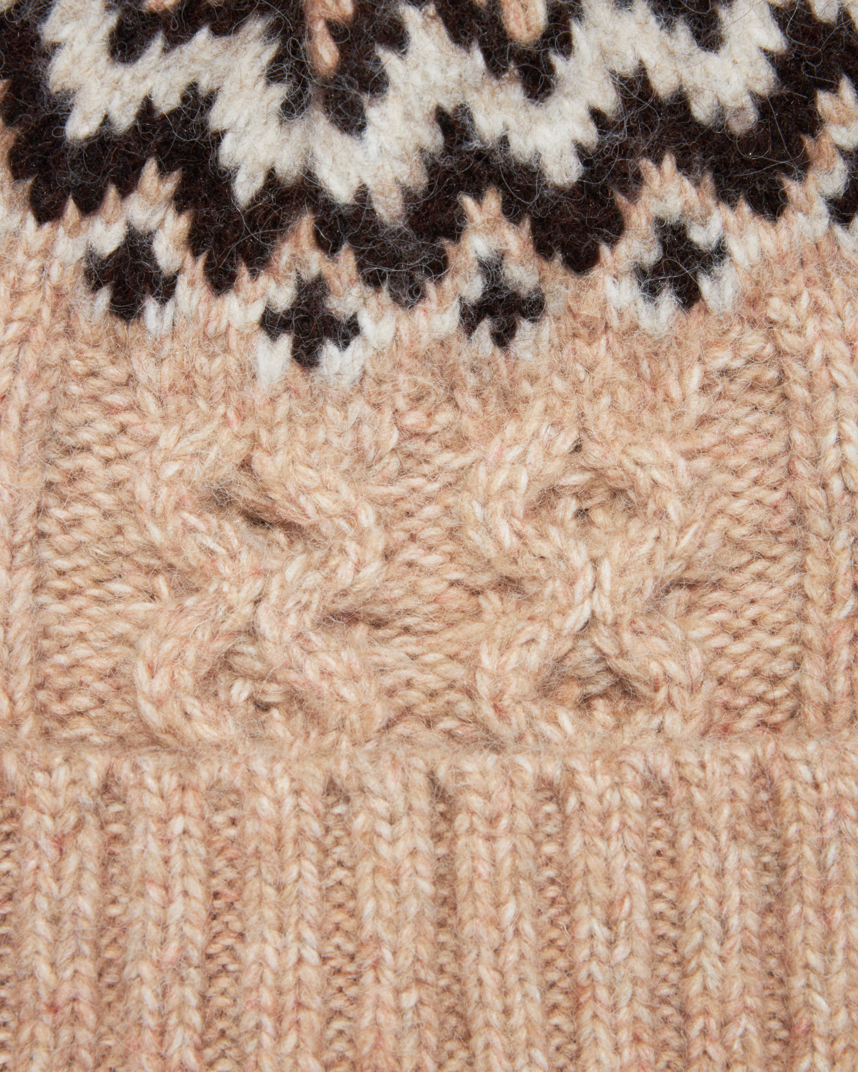 Oversized Fair Isle Wool Beanie