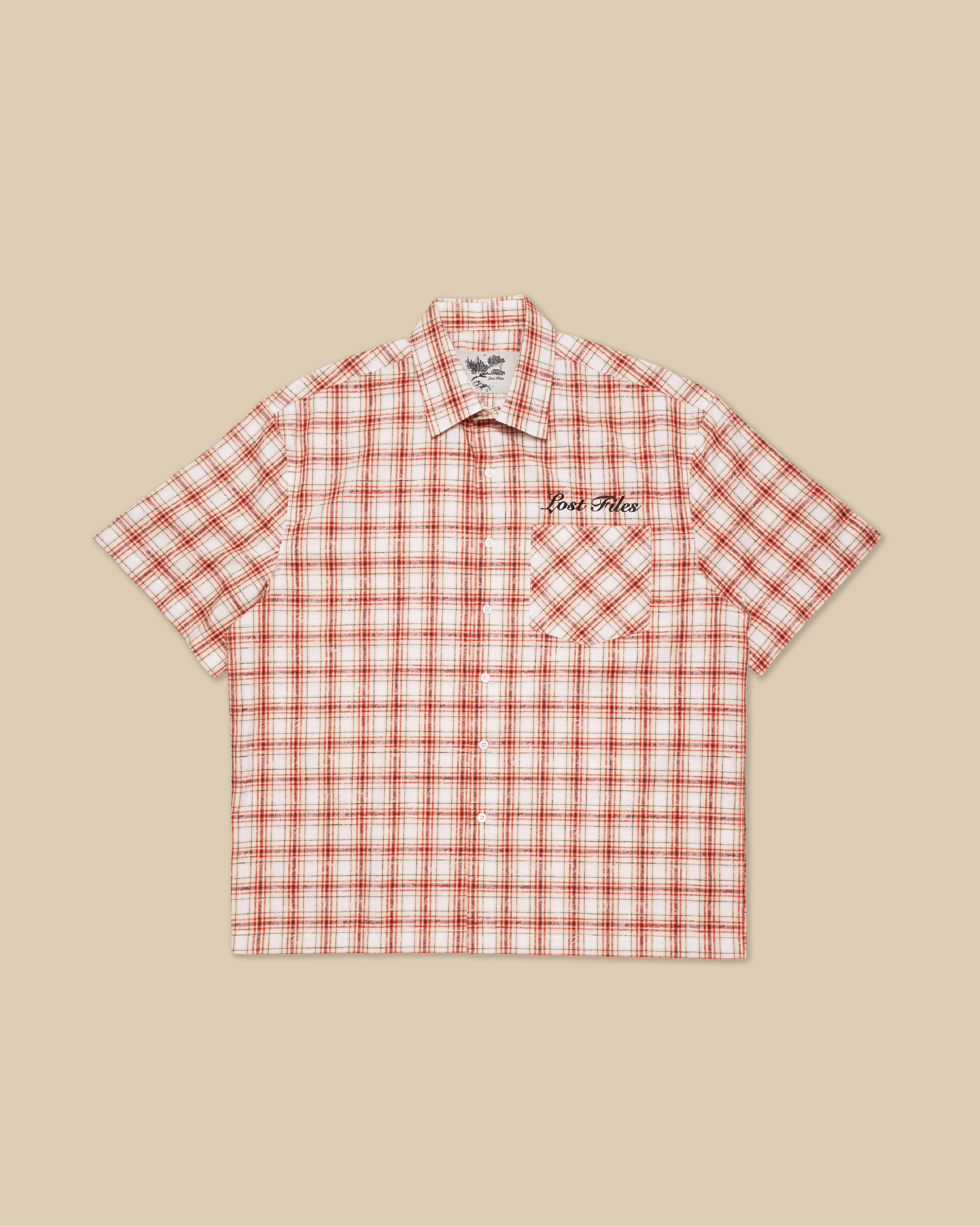 Orange Plaid Button Up Shirt