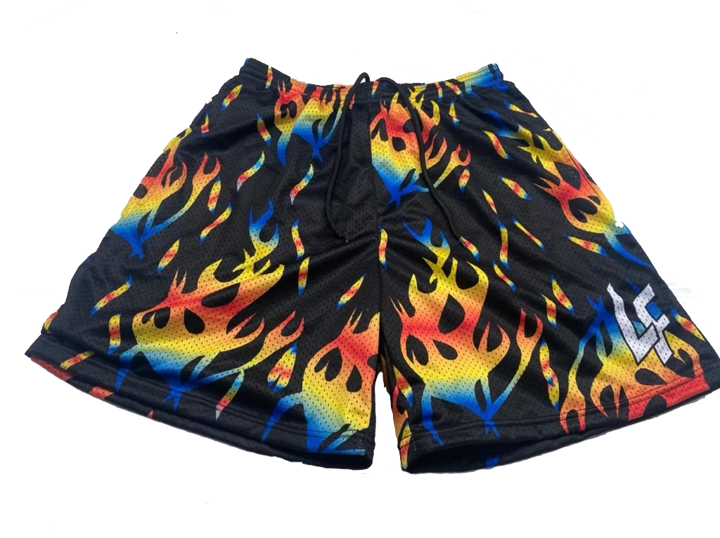 Black Flames Shorts