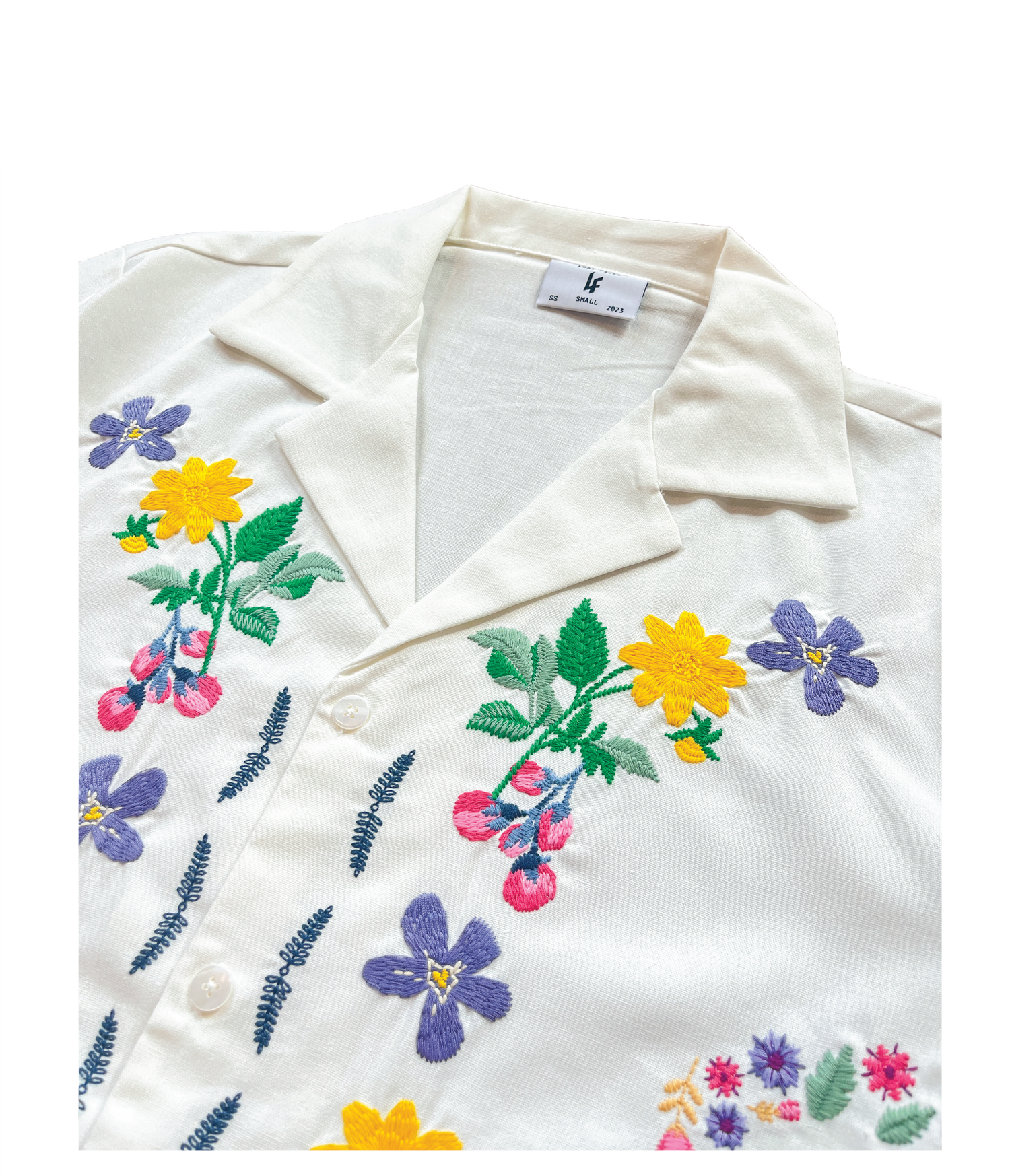 Floral Embroidered Button-up Shirt