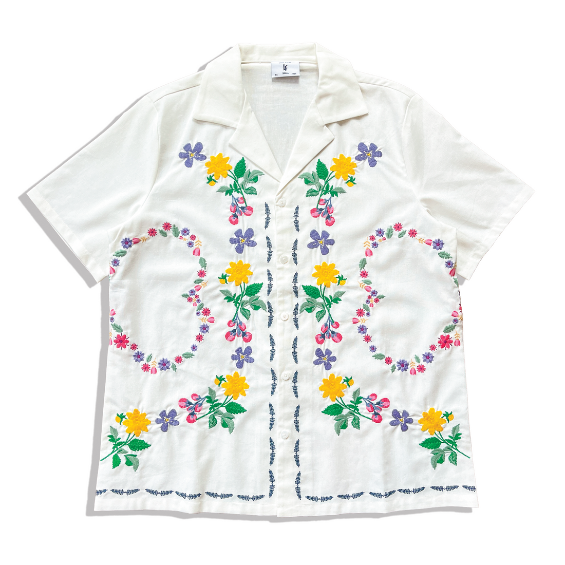 Floral Embroidered Button-up Shirt