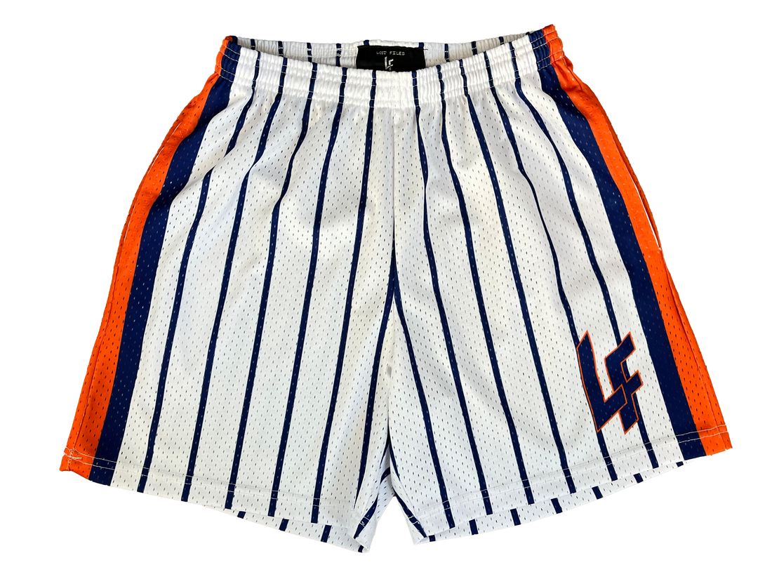 White/Orange/Blue Pinstripe Shorts