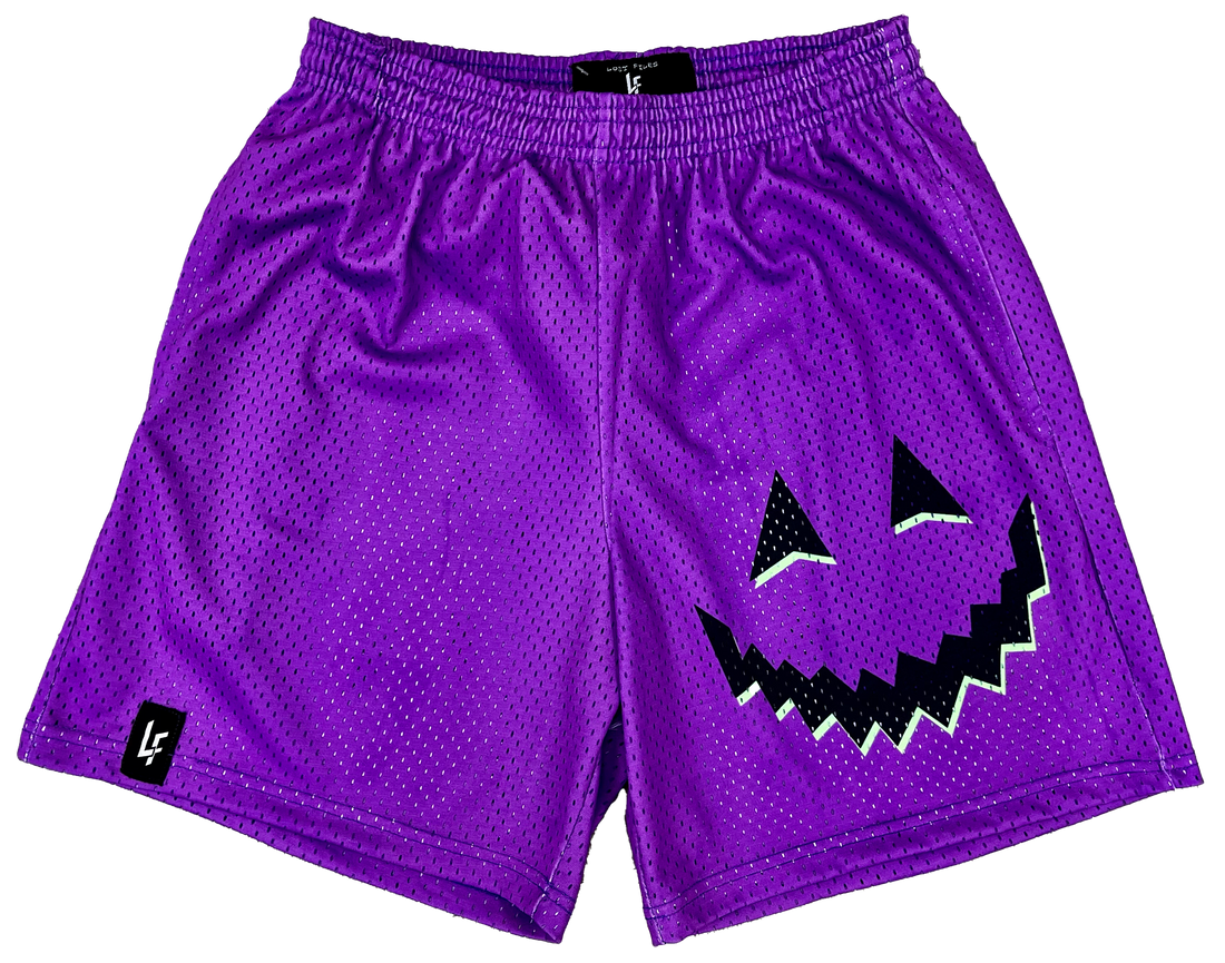 Purple Jack-o-Lantern Shorts