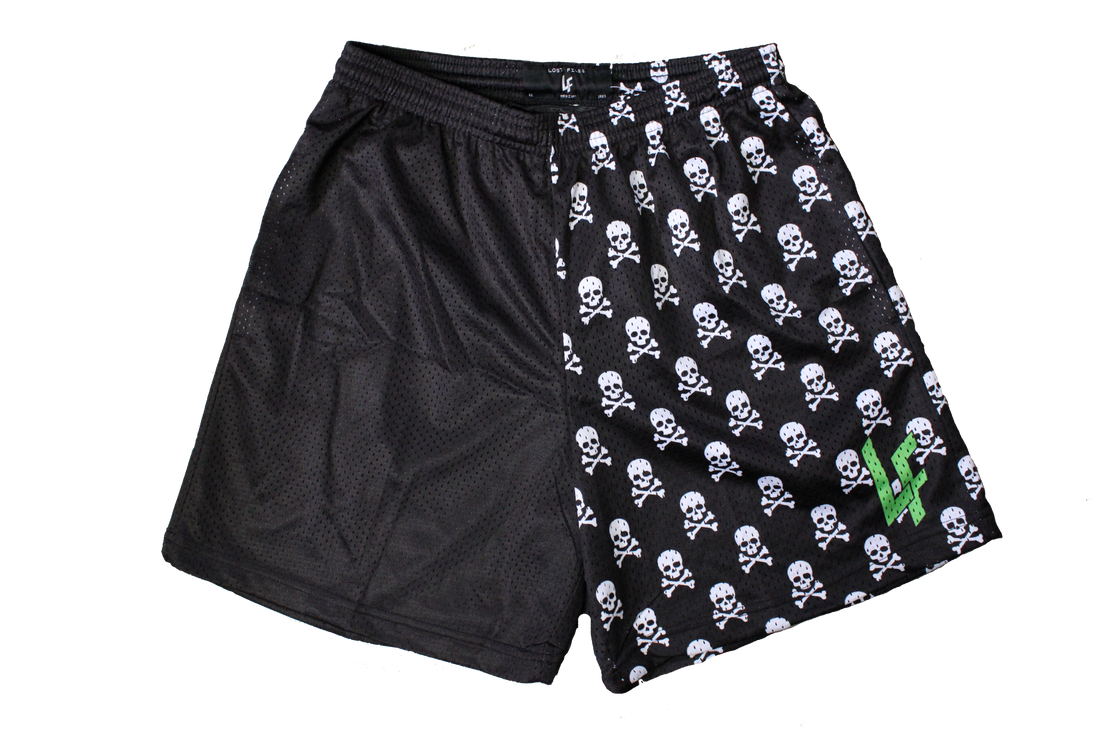 Half Skull Print Shorts