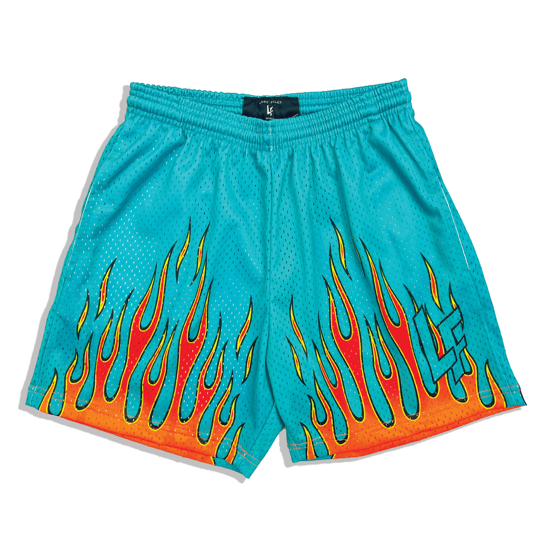 Teal Flame Shorts